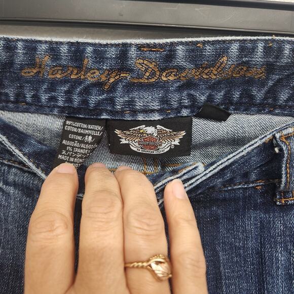 Harley Davidson Jeans Size 12 Mid Rise Boot Med Wash - Picture 4 of 15